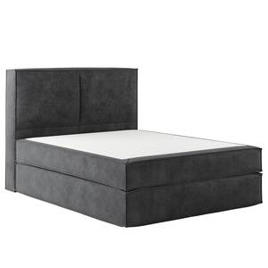 Letto boxspring Kinx Velluto Onoli: antracite - 160 x 200cm - H2 - 130 cm