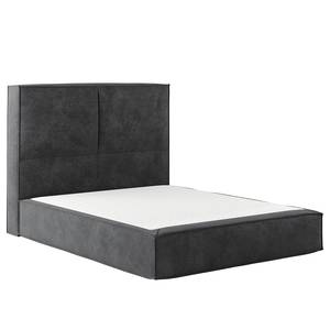 Letto boxspring Kinx Velluto Onoli: antracite - 160 x 200cm - H2 - 130 cm