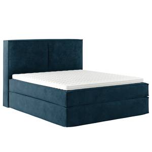 Premium Boxspringbett KINX Samt Onoli: Marineblau - 180 x 200cm - H2 - 130 cm