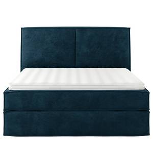 Premium Boxspringbett KINX Samt Onoli: Marineblau - 180 x 200cm - H2 - 130 cm