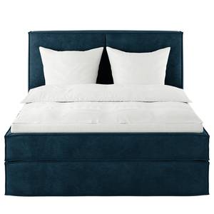 Premium Boxspringbett KINX Samt Onoli: Marineblau - 180 x 200cm - H2 - 130 cm