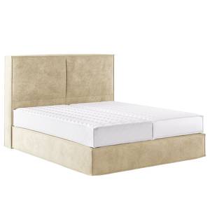 Premium Boxspringbett KINX Samt Onoli: Beige - 200 x 200cm - H2 - 130 cm