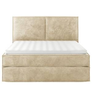 Premium Boxspringbett KINX Samt Onoli: Beige - 200 x 200cm - H2 - 130 cm