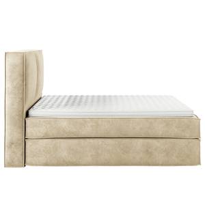 Premium boxspring KINX Velours Onoli: Beige - 200 x 200cm - H2 zacht - 130cm