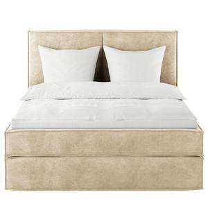 Premium Boxspringbett KINX Samt Onoli: Beige - 200 x 200cm - H2 - 130 cm