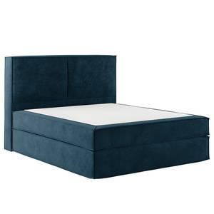 Lit boxspring Kinx Velours Onoli: Bleu marine - 200 x 200cm - D2 souple - 130 cm