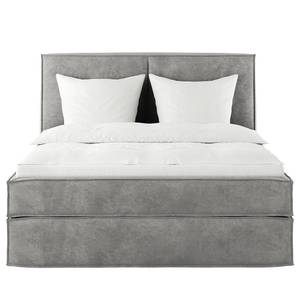 Letto boxspring Kinx Velluto Onoli: grigio chiaro - 200 x 200cm - H2 - 130 cm