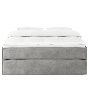 Letto boxspring Kinx Velluto Onoli: grigio chiaro - 140 x 200cm - H2 - Senza