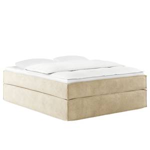 Premium boxspring KINX Velours Onoli: Beige - 140 x 200cm - H2 zacht - Zonder