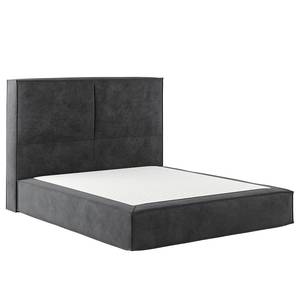 Letto boxspring Kinx Velluto Onoli: antracite - 200 x 200cm - H2 - 130 cm