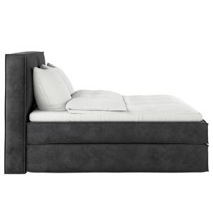 Letto boxspring Kinx Velluto Onoli: antracite - 200 x 200cm - H2 - 130 cm