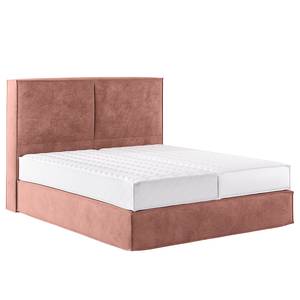 Lit boxspring Kinx Velours Onoli: Rose vieilli - 200 x 200cm - D2 souple - 130 cm