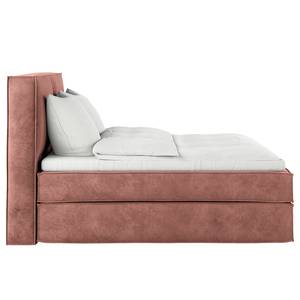 Lit boxspring Kinx Velours Onoli: Rose vieilli - 200 x 200cm - D2 souple - 130 cm