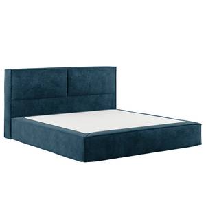 Premium Boxspringbett KINX Samt Onoli: Marineblau - 180 x 200cm - H3 - 100 cm