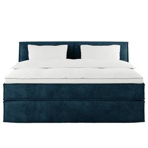 Premium Boxspringbett KINX Samt Onoli: Marineblau - 180 x 200cm - H3 - 100 cm