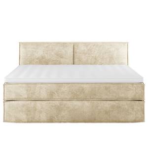 Premium Boxspringbett KINX Samt Onoli: Beige - 200 x 200cm - H3 - 100 cm