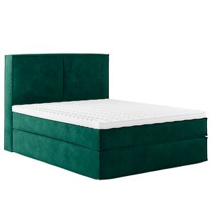 Lit boxspring Kinx Velours Onoli: Vert vieilli - 160 x 200cm - D3 medium - 130 cm