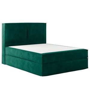 Lit boxspring Kinx Velours Onoli: Vert vieilli - 160 x 200cm - D3 medium - 130 cm