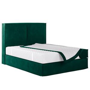 Premium boxspring KINX Velours Onoli: Antiek groen - 160 x 200cm - H3 medium - 130cm