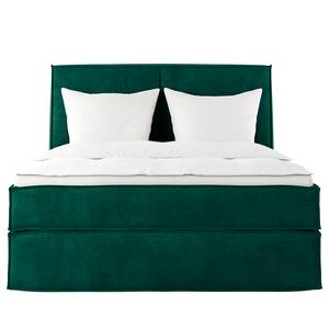 Lit boxspring Kinx Velours Onoli: Vert vieilli - 160 x 200cm - D3 medium - 130 cm