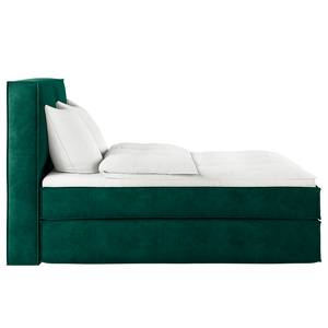 Lit boxspring Kinx Velours Onoli: Vert vieilli - 160 x 200cm - D3 medium - 130 cm