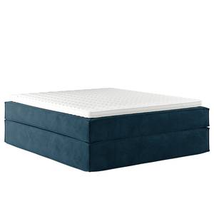 Letto boxspring Kinx Velluto Onoli: color blu marino - 200 x 200cm - H2 - Senza