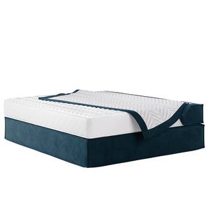 Letto boxspring Kinx Velluto Onoli: color blu marino - 200 x 200cm - H2 - Senza