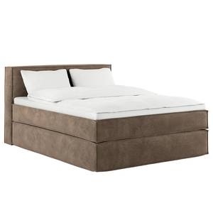 Premium Boxspringbett KINX Samt Onoli: Hellbraun - 140 x 200cm - H3 - 100 cm