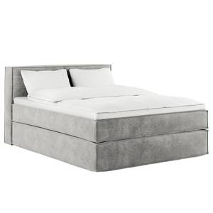 Premium Boxspringbett KINX Samt Onoli: Hellgrau - 160 x 200cm - H3 - 100 cm