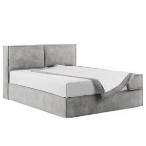 Premium Boxspringbett KINX Samt Onoli: Hellgrau - 160 x 200cm - H3 - 100 cm