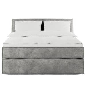 Letto boxspring Kinx Velluto Onoli: grigio chiaro - 160 x 200cm - H3 - 100 cm