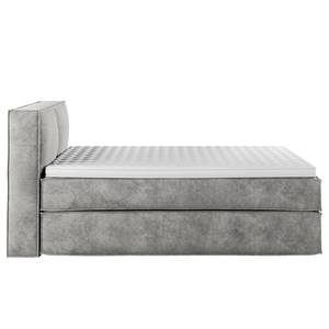 Premium Boxspringbett KINX Samt Onoli: Hellgrau - 160 x 200cm - H3 - 100 cm