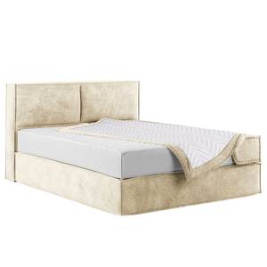 Lit boxspring Kinx Velours Onoli: Beige - 160 x 200cm - D3 medium - 100 cm