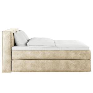 Lit boxspring Kinx Velours Onoli: Beige - 160 x 200cm - D3 medium - 100 cm