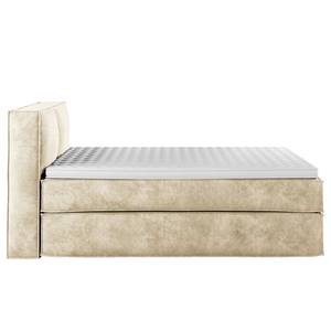 Lit boxspring Kinx Velours Onoli: Beige - 160 x 200cm - D3 medium - 100 cm