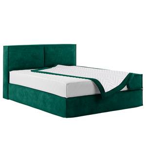 Lit boxspring Kinx Velours Onoli: Vert vieilli - 160 x 200cm - D3 medium - 100 cm