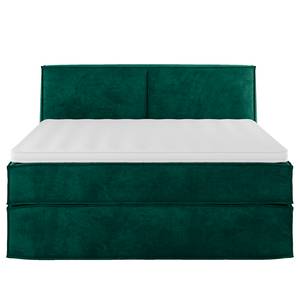 Lit boxspring Kinx Velours Onoli: Vert vieilli - 160 x 200cm - D3 medium - 100 cm