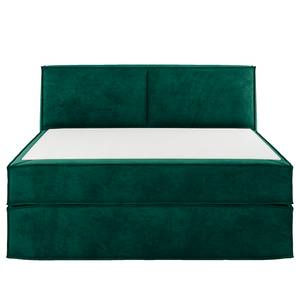 Lit boxspring Kinx Velours Onoli: Vert vieilli - 160 x 200cm - D3 medium - 100 cm