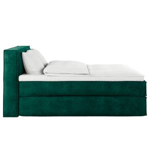 Lit boxspring Kinx Velours Onoli: Vert vieilli - 160 x 200cm - D3 medium - 100 cm