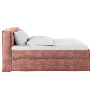 Premium Boxspringbett KINX Samt Onoli: Altrosa - 200 x 200cm - H3 - 100 cm