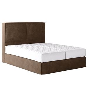 Premium Boxspringbett KINX Samt Onoli: Hellbraun - 140 x 200cm - H3 - 130 cm