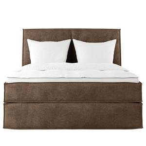 Premium Boxspringbett KINX Samt Onoli: Hellbraun - 140 x 200cm - H3 - 130 cm