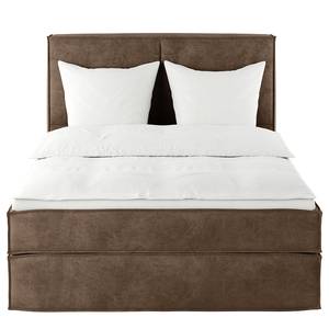 Premium Boxspringbett KINX Samt Onoli: Hellbraun - 140 x 200cm - H3 - 130 cm