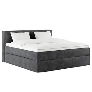 Premium Boxspringbett KINX Samt Onoli: Anthrazit - 200 x 200cm - H3 - 100 cm