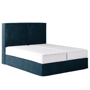 Lit boxspring Kinx Velours Onoli: Bleu marine - 160 x 200cm - D3 medium - 130 cm