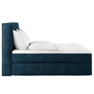 Premium Boxspringbett KINX Samt Onoli: Marineblau - 160 x 200cm - H3 - 130 cm