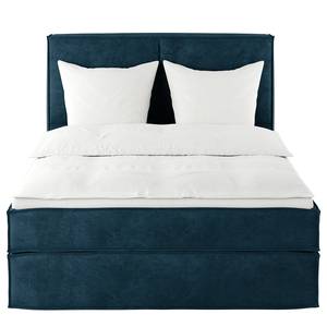 Premium Boxspringbett KINX Samt Onoli: Marineblau - 160 x 200cm - H3 - 130 cm