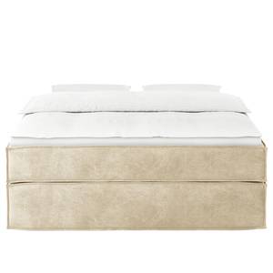 Letto boxspring Kinx Velluto Onoli: beige - 140 x 200cm - H3 - Senza