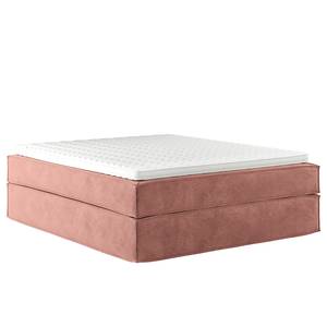 Premium Boxspringbett KINX Samt Onoli: Altrosa - 200 x 200cm - H3 - Ohne