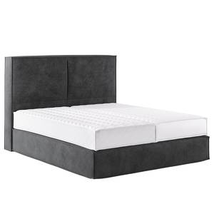 Lit boxspring Kinx Velours Onoli: Anthracite - 200 x 200cm - D3 medium - 130 cm